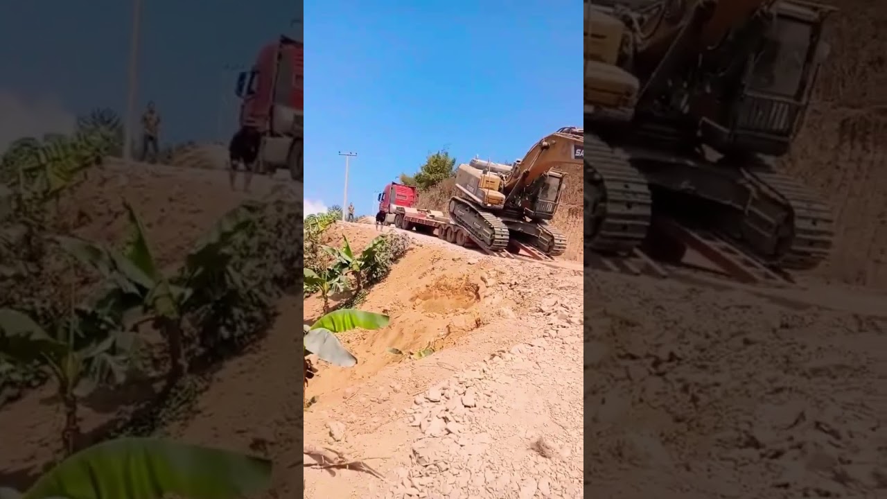 Excavator accident short video omg😲😲 