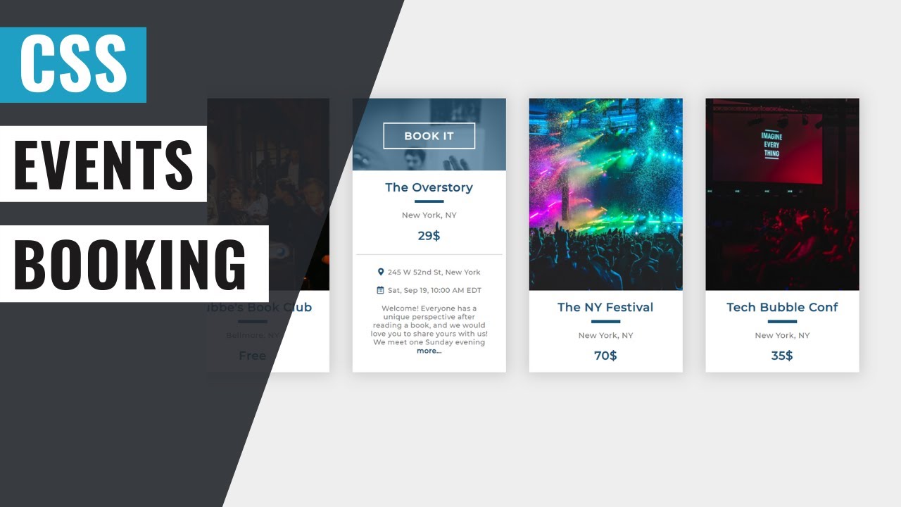 events-cards-list-using-html-and-css