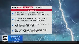 Flood watch for parts of North Texas Thursday through Friday