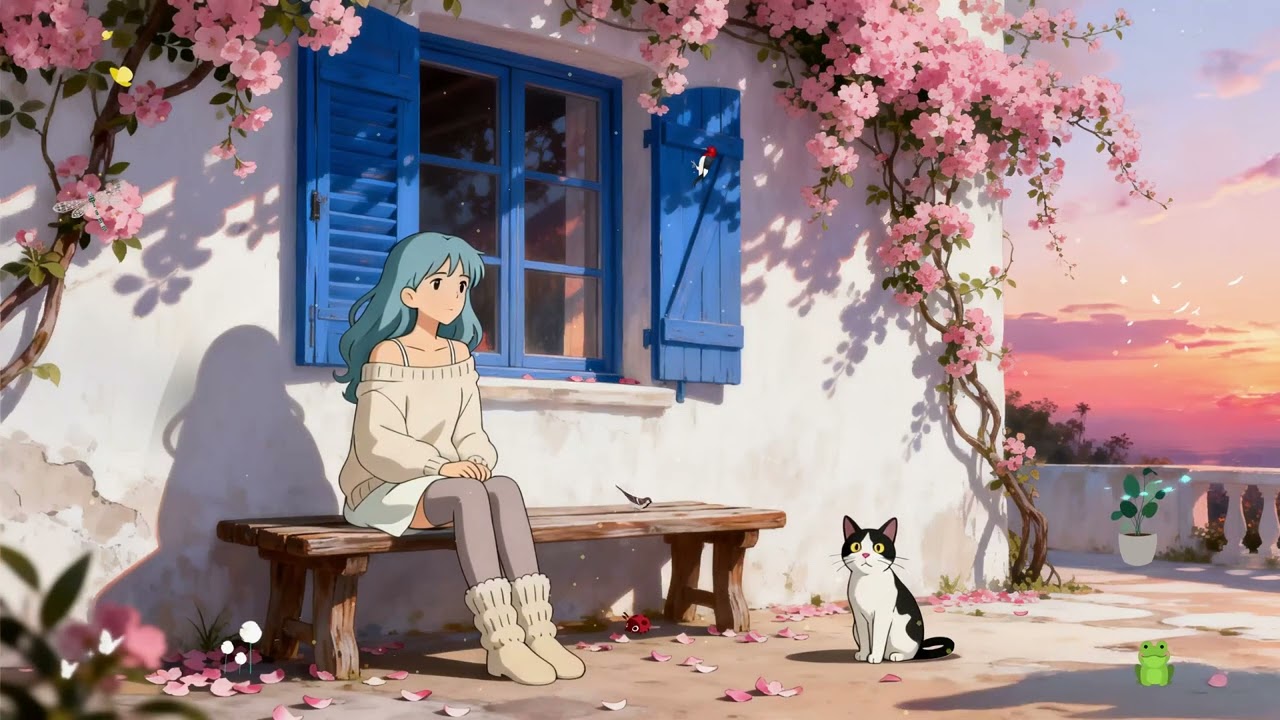 Aomi’s Sunset Porch 🌸 Relaxing Lofi Beats for Studying & Sleeping ✨ Dreamy Memories