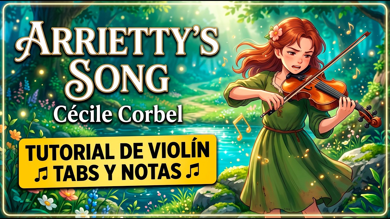 STUDIO GHIBLI: Arrietty's Song (Tutorial Violín + Tabs)