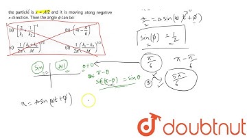 The displecemen-time equation of a particle execitting `SHM` is `x = A sin (omega t + phi)` At time