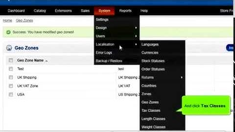 How to change tax rates in OpenCart