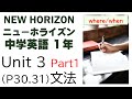 ニューホライズン NEW HORIZON 1年 Unit 3 Part1 文法 疑問詞 where when 中学英語 教科書 2021改訂版