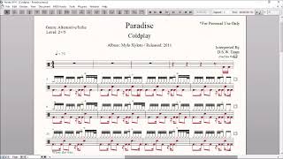 Drum Score - Coldplay - Paradise (sample) Drum Score - Coldplay - Paradise (sample)