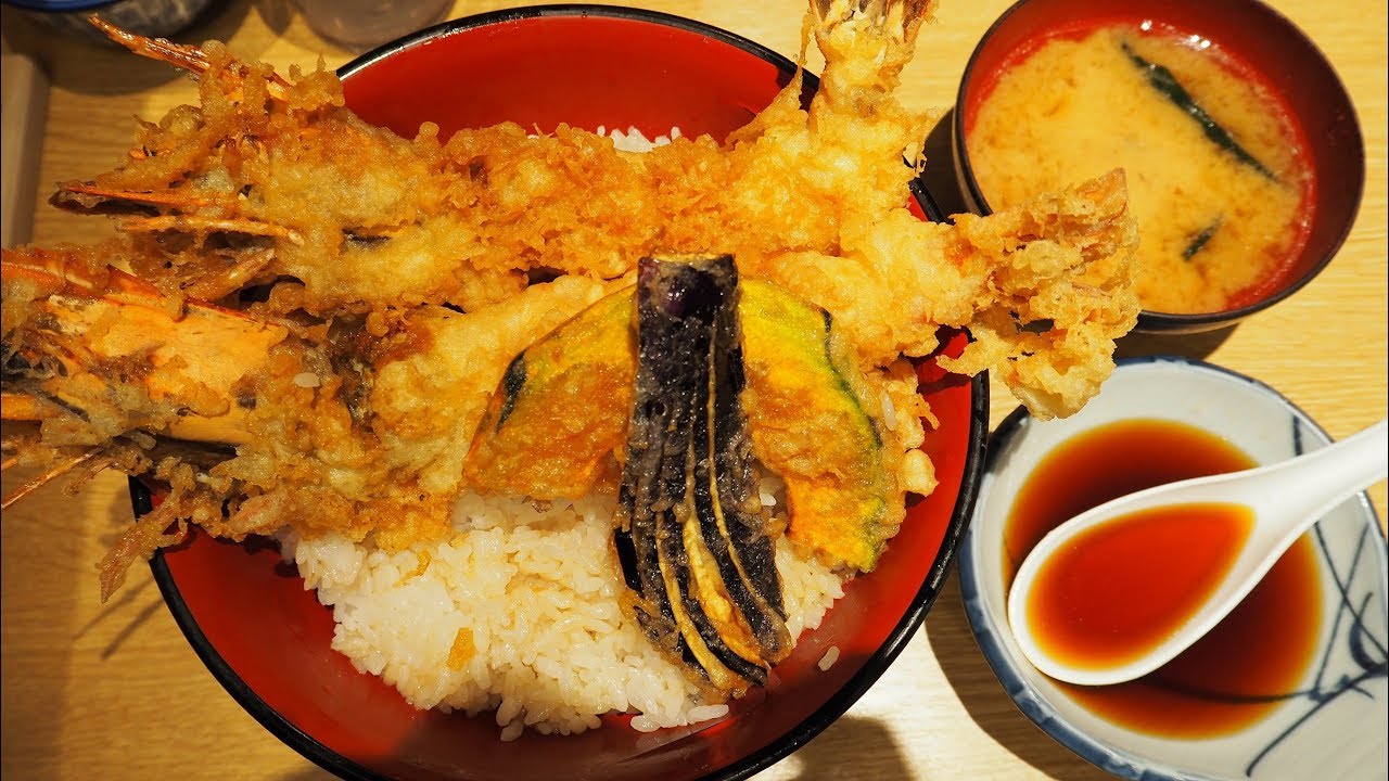デカ盛 ジャンボえび天丼を食べた 丸天みなと店 大きなえび２尾のってる 美味 ボリューム満点 静岡 沼津 Youtube