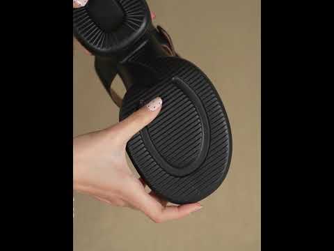 Watch: Women's Perforated Leather T-Strap Platform Sandals | Chunky Heel Mule Slides – Sarah Express