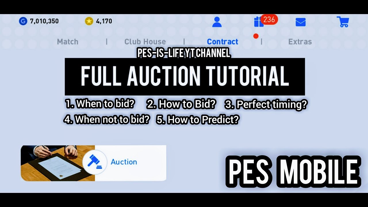 Auction Tips And Tricks For PES Mobile