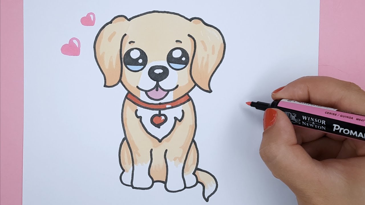How To Draw A Labrador Golden Retriever Puppy Easy Barbie S Dog Youtube