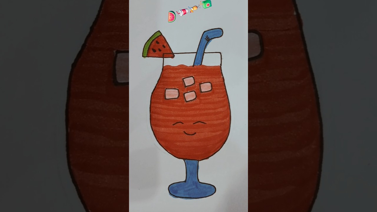 Easy Watermelon🍉 Juice🥤 Drawing 