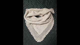 картинка: Мастер класс по вязанию треугольной шали тунисским крючком.