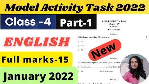 Class 4 English Model Activity Task January 2022 | Model Activity Task Class 4 English 2022 part-1