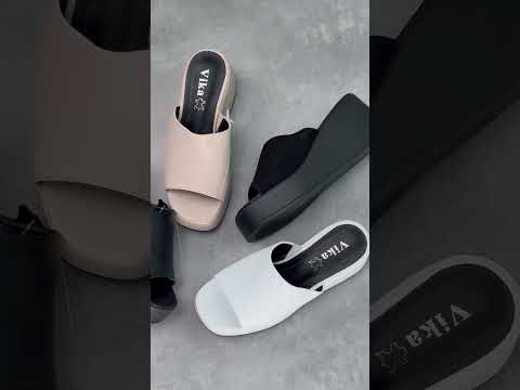 Білі шкіряні сабо на платформі стильний мінімалізм, видео 2