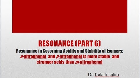 RESONANCE (PART 6): ortho- and para-Nitrophenol are stable  and  more acidic than meta-nitrophenol