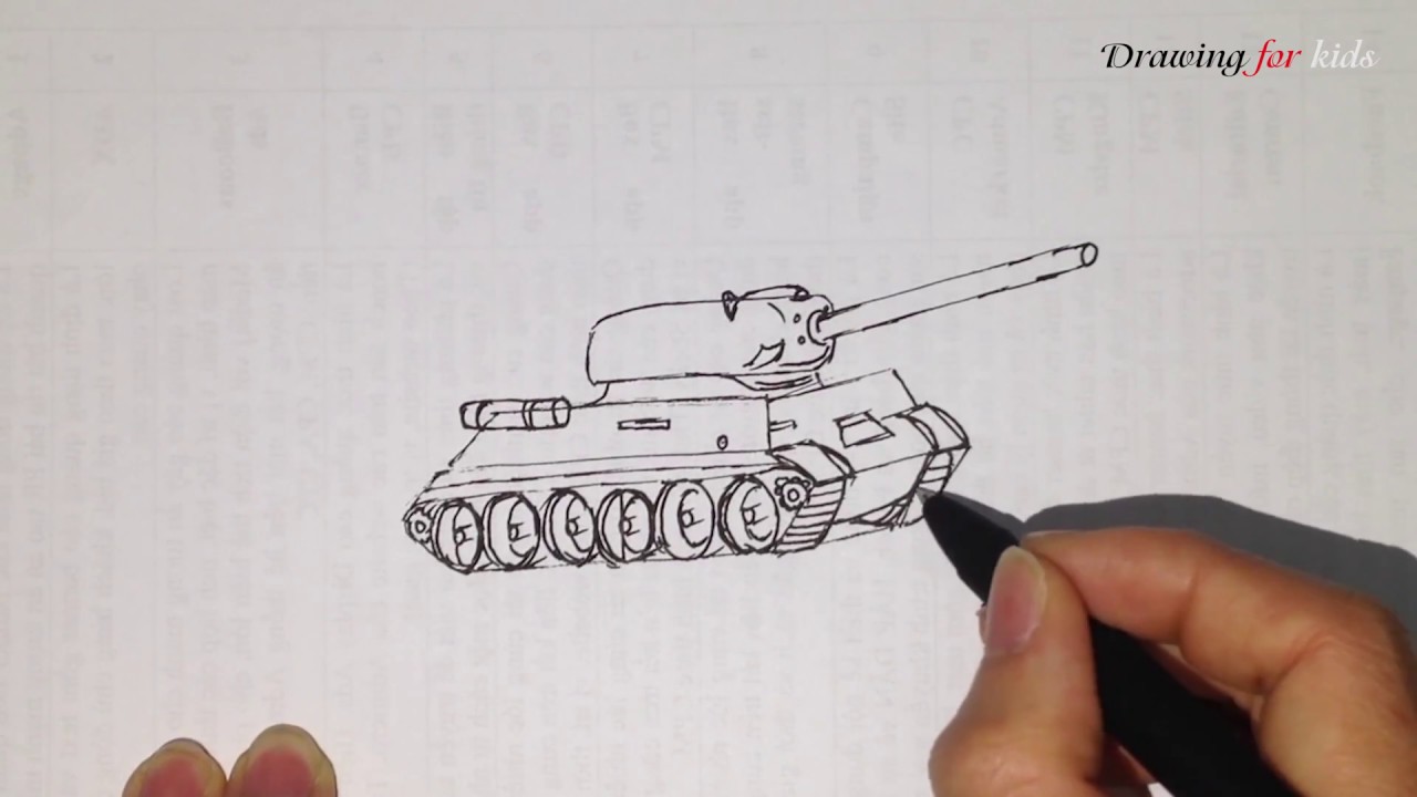 How to Draw a Tank Step by Step | Tank drawing tutorial - YouTube