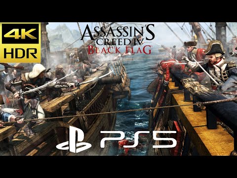 Assassin's Creed IV Black Flag Ship Battle & Combat Ps5 Pro 4K HDR