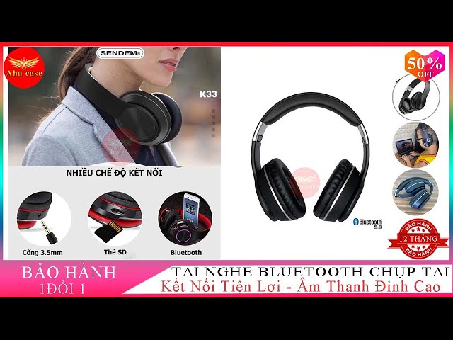 Tai nghe Bluetooth chụp ta Sendem K33 tai nghe không dây thời trang Có Khe Cắm thẻ Nhớ