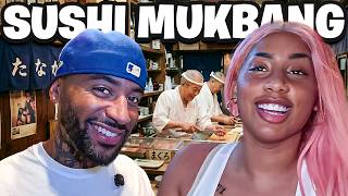 McQueen &amp; 6'8 Cuban Angel Fernández Have A Sushi Mukbang **SHE SIGNED THE CONTRACT** 😍❤️