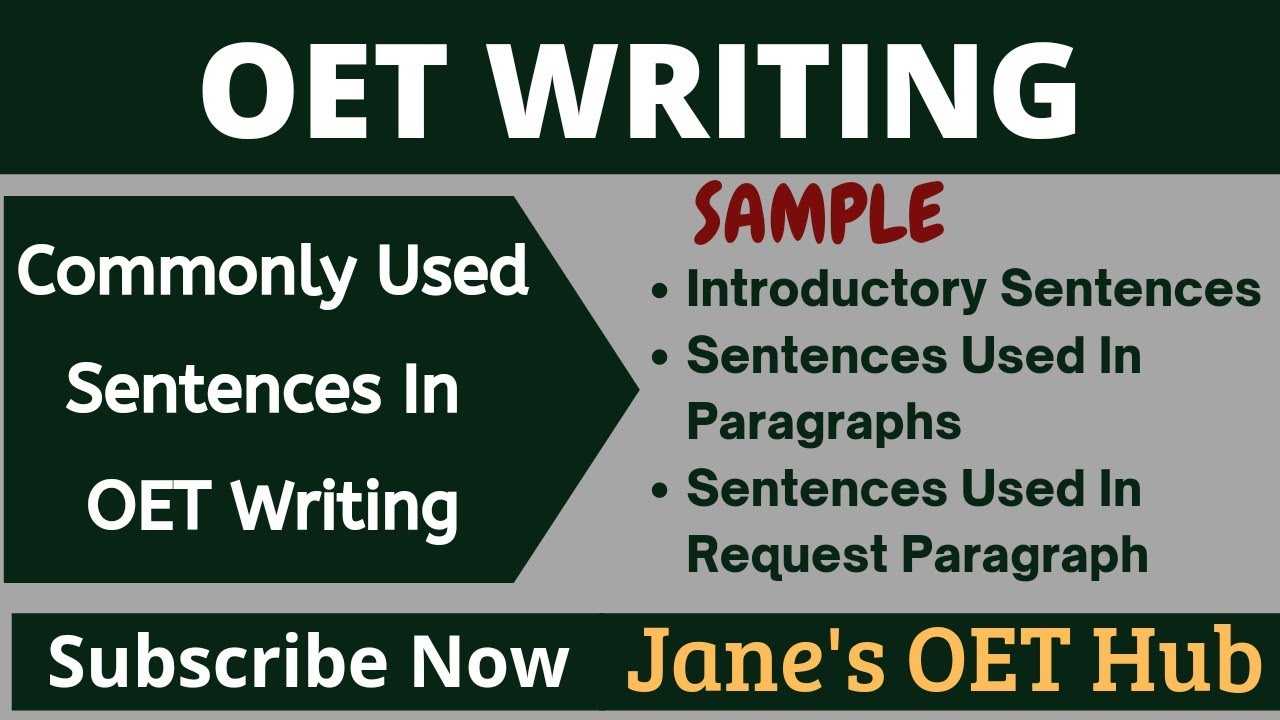 Commonly Used Sentences In OET Writing Sub-test