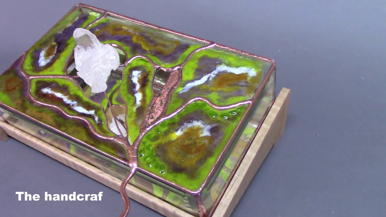 Fused Glass Box with Crystal Cluster YouTube