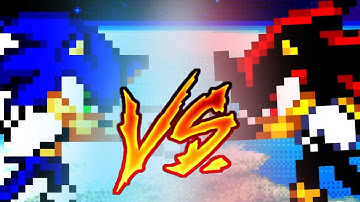 sonic vs shadow( speed flipaclip and kinemaster animation) sprite battle.
