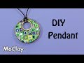 Diy pendant - Klimt polymer clay cane