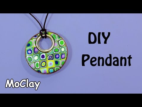 Diy pendant - Klimt polymer clay cane