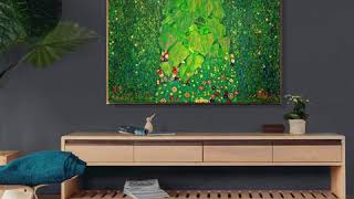 Invin Art Framed Canvas Giclee Print Art The Sunflower By Gustav Klimt