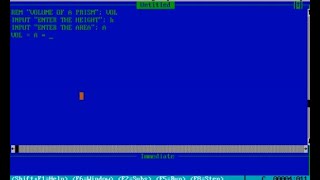 Qbasic Program to find the volume of a prism
