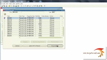 MRP Workbench Releasing Planned Orders, Oracle Applications Training