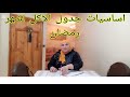 جدول الاكل في شهر رمضان و نظامي الغداءي لشهر رمضان 