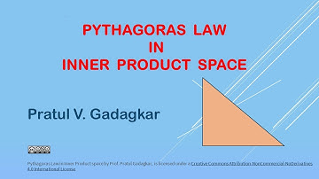 Pythagoras Law in Inner Product Space.