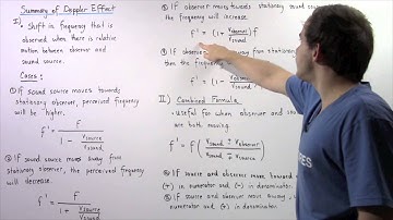 Summary of Doppler Effect for Sound Waves