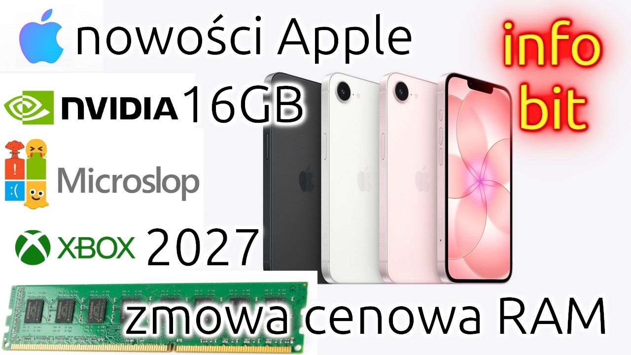 infobit - nowości Apple, zmowa cenowa RAM, weryfikacja wieku, Microslop, Chat GPT 5.4 (2026-03-07)