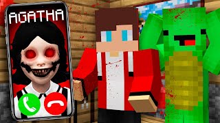 JJ and Mikey vs SCARY AGATHA in minecraft! Challenge from Maizen!