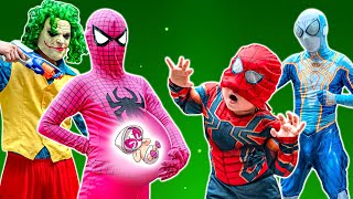 What If 10 SPIDER-MAN in 1 HOUSE? | Pregnant Spider rescues Kid Spider imprisoned by Bad Guy Jocker