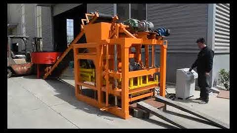 QTJ4 28 Automatic Block Machine--curbstone working video