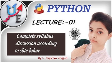 Python syllabus discussion | Lecture 1 | SBTE BIHAR | 4th sem | UpEducative