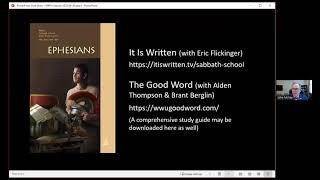 Dr  John McVay on the 3rdth Quarter 2023 Sabbath School lesson - Ephesians