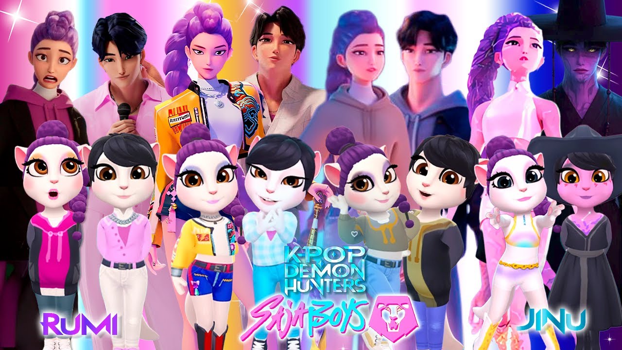 😈🎵 My Talking Angela 2 | K POP DEMON HUNTERS VS SaJA  Boys | New Cosplay | Makeover🔥✨