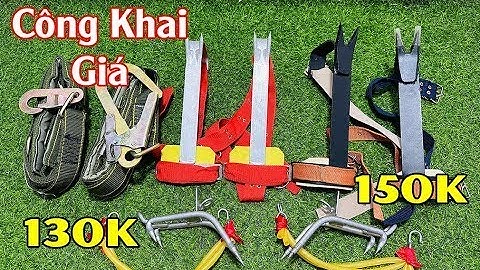 2 loại Guốc trèo cây có độ bám tốt nhất - leo cây cực an toàn guốc thép + guốc inox + đai an toàn