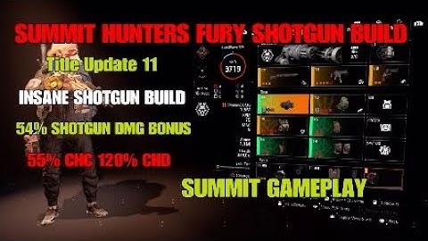 Division 2 TU11 SUMMIT HUNTERS FURY SHOTGUN BUILD 54% SHOTGUN DAMAGE BONUS INSANE DMG 1.1 Mil ARMOR!