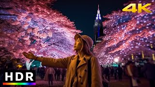 Tokyo Sakura Illumination Night Walk at Shinjuku Gyoen //4K HDR screenshot 4