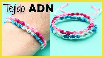 😎APRENDE a hacer una PULSERA de hilo con NUDO ESPIRAL de dos tonos🧬una Técnica Imprescindible!