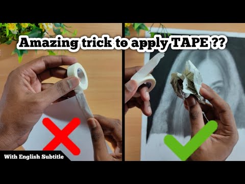 Amazing Trick to Apply Tape(cello tape) on drawing | alternative of Masking