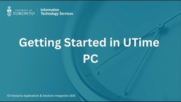 Getting Started UTime - PC