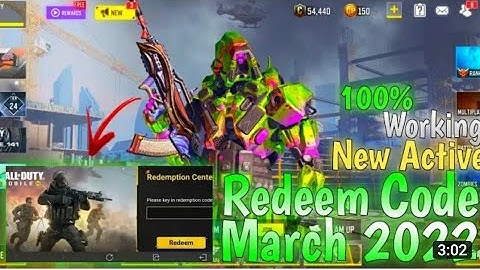 *March 2022* Call Of Duty Mobile 2022 New Redeem Code | Cod Mobile Redeem Code Garena or global