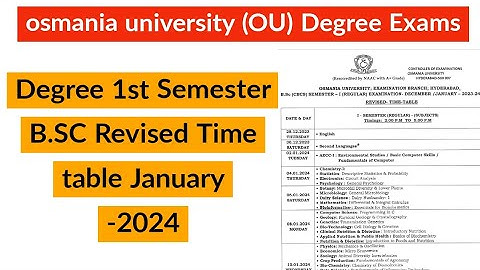 OU University Degree 1st semester  Revised Timetable 2023 || OU degree 1st sem Exams timetable