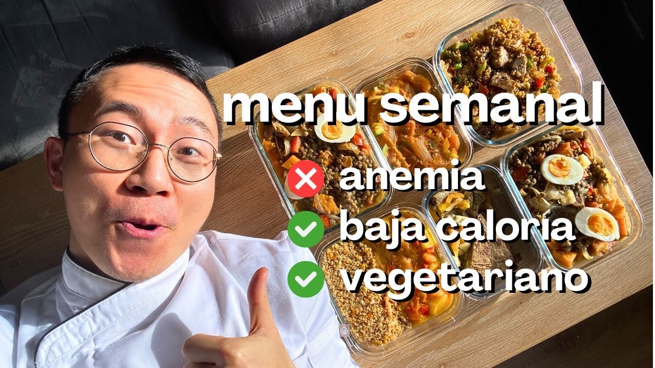 🍀Menú semanal baja caloría en 2 horas🍀 menú vegetariano/rico en hierro/celiaco  👊 batch-cooking 👊