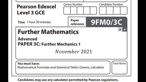 Further Mechanics 1 2021 Pearson Edexcel A level further maths